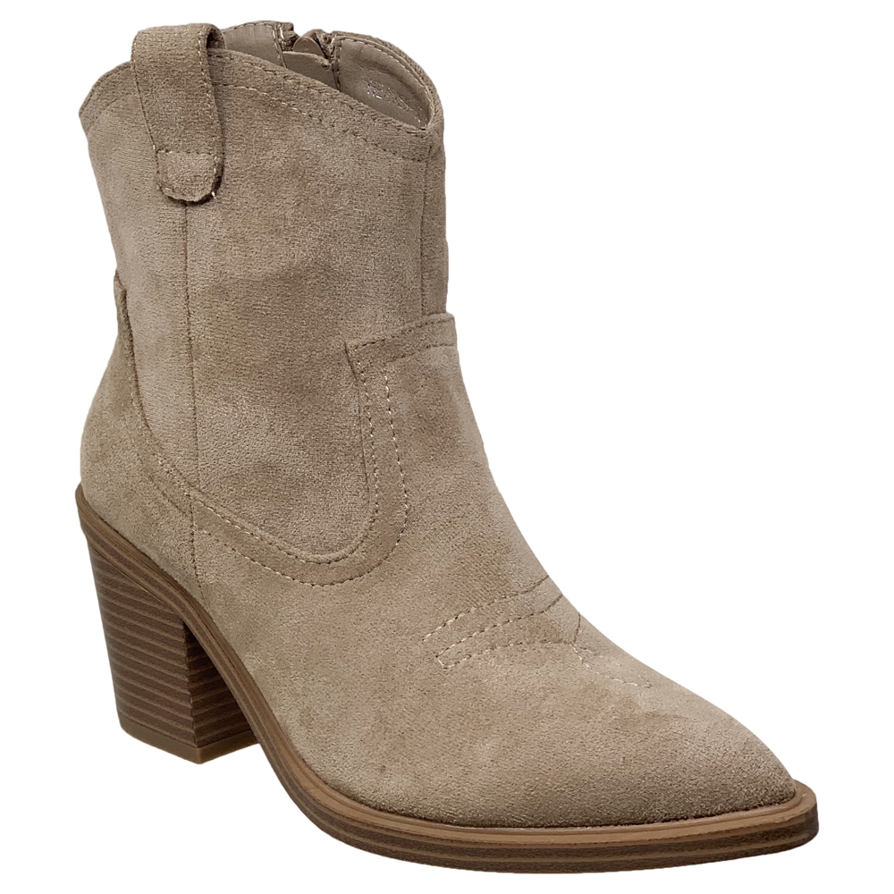 Women's Western Ankle Booties Stitched Cowboy