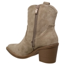 Taupe Suede Size 7 Women's Western Ankle Booties Stitched Cowboy