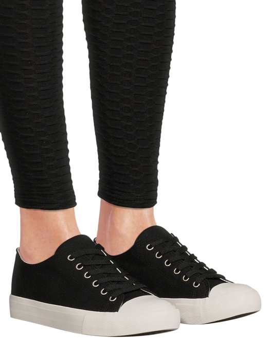 SOBEYO Women's Sneakers Canvas Lace-Up Low Top Memory Foam Cushion