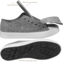 Gray Size 8 SOBEYO Women's Sneakers Canvas Lace-Up Low Top Memory Foam Cushion