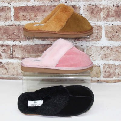 SOBEYO Clog Slipper Indoor Fur Inner Lining Light-Weight Flats