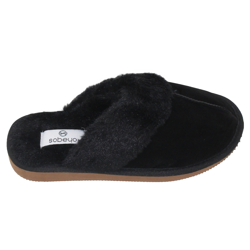 SOBEYO Clog Slipper Indoor Fur Inner Lining Light-Weight Flats