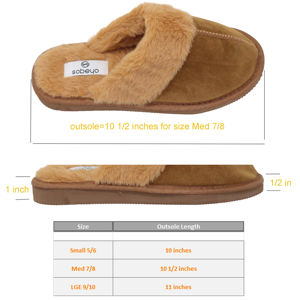 SOBEYO Clog Slipper Indoor Fur Inner Lining Light-Weight Flats