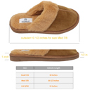 Camel Suede Size 10 SOBEYO Clog Slipper Indoor Fur Inner Lining Light-Weight Flats