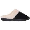 Black Size 8 Fuzzy Clog Slippers Closed Toe Flats Two-Tone Fur-Collar