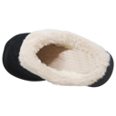 Black Size 8 Fuzzy Clog Slippers Closed Toe Flats Two-Tone Fur-Collar