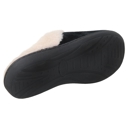 Black Size 8 Fuzzy Clog Slippers Closed Toe Flats Two-Tone Fur-Collar