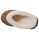 Brown Size 8 Fuzzy Clog Slippers Closed Toe Flats Two-Tone Fur-Collar