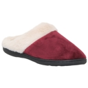 Red Size 8 Fuzzy Clog Slippers Closed Toe Flats Two-Tone Fur-Collar