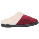 Red Size 8 Fuzzy Clog Slippers Closed Toe Flats Two-Tone Fur-Collar