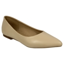 Beige Leather Size 10 Genuine Leather Pointed Toe Flats Memory Foam Cushion