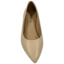 Beige Leather Size 10 Genuine Leather Pointed Toe Flats Memory Foam Cushion