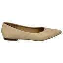 Beige Leather Size 10 Genuine Leather Pointed Toe Flats Memory Foam Cushion