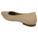 Beige Leather Size 10 Genuine Leather Pointed Toe Flats Memory Foam Cushion