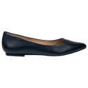 Black Leather One Size 10 Genuine Leather Pointed Toe Flats Memory Foam Cushion