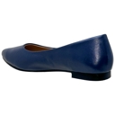 Navy Blue Leather Size 10 Genuine Leather Pointed Toe Flats Memory Foam Cushion