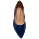 Navy Blue Leather Size 10 Genuine Leather Pointed Toe Flats Memory Foam Cushion