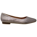 Pewter Leather Size 10 Genuine Leather Pointed Toe Flats Memory Foam Cushion