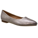 Pewter Leather Size 11 Genuine Leather Pointed Toe Flats Memory Foam Cushion