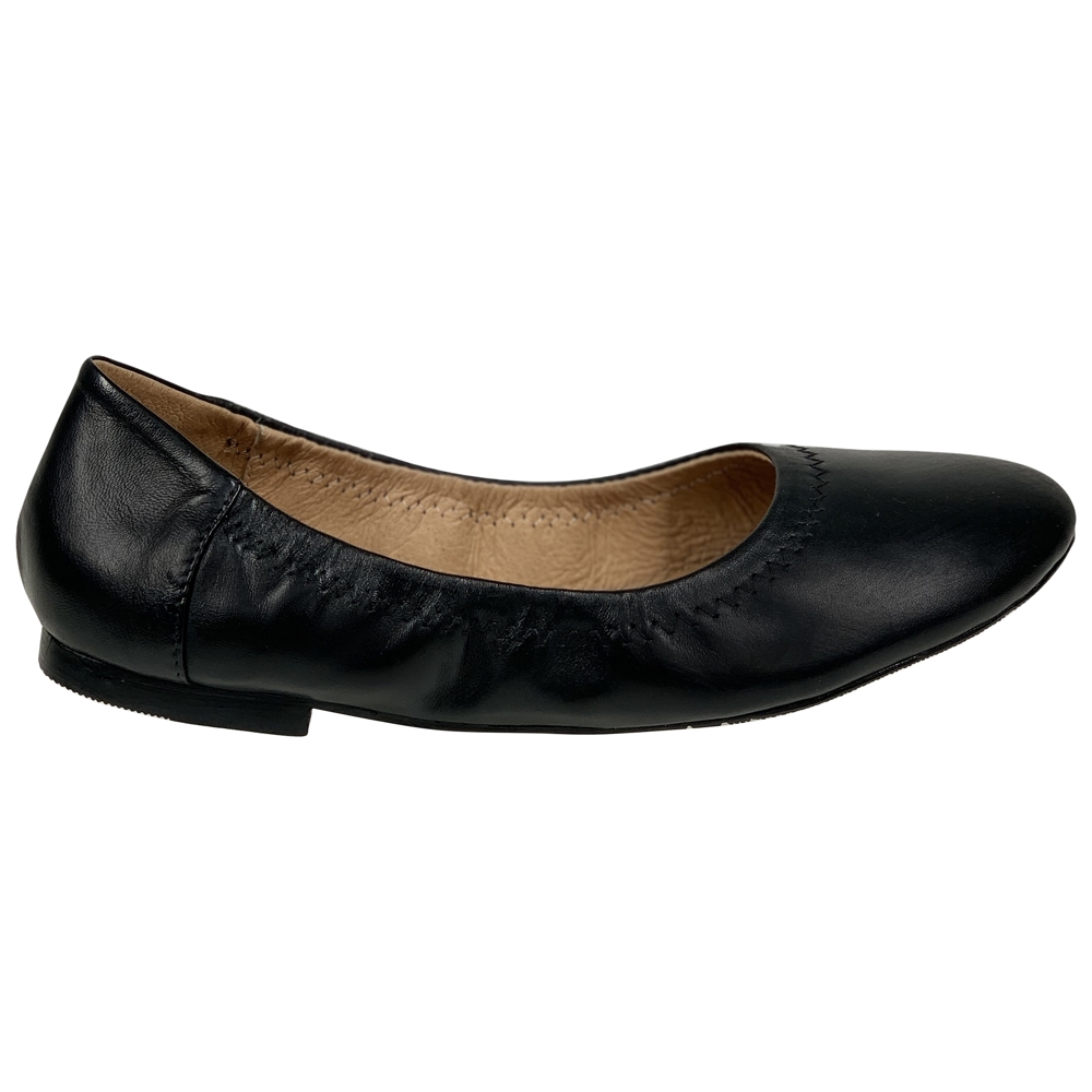 Genuine Leather  Ballet Flats Round Toe Elastic