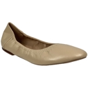 Beige Leather Size 10 Genuine Leather  Ballet Flats Round Toe Elastic