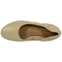 Beige Leather Size 10 Genuine Leather  Ballet Flats Round Toe Elastic