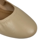 Beige Leather Size 10 Genuine Leather  Ballet Flats Round Toe Elastic