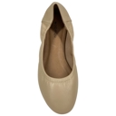 Beige Leather Size 5 Genuine Leather  Ballet Flats Round Toe Elastic