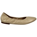 Beige Leather Size 5 Genuine Leather  Ballet Flats Round Toe Elastic