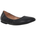 Black Leather Size 5 Genuine Leather  Ballet Flats Round Toe Elastic