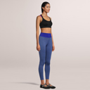 Blue Medium SOBEYO Womens' Legging Solid & Bubble Two Tone Stretchable Fabric