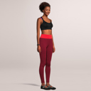 Red Large SOBEYO Womens' Legging Solid & Bubble Two Tone Stretchable Fabric