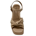  SOBEYO Genuine Leather Criss-Cross Sandals Bell-Shape Chunky Heels