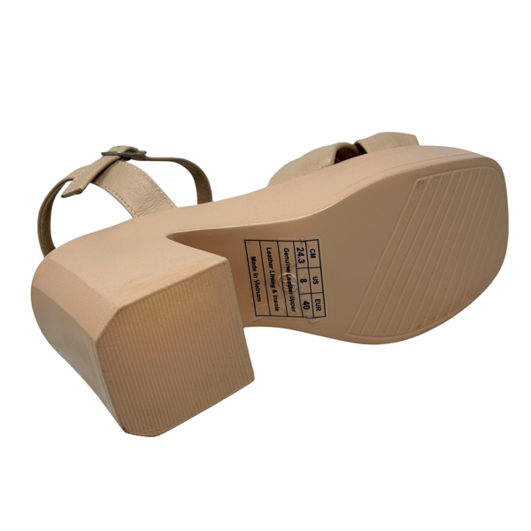 SOBEYO Genuine Leather Criss-Cross Sandals Bell-Shape Chunky SOBEYO Genuine Leather Criss-Cross Sandals Bell-Shape Chunky