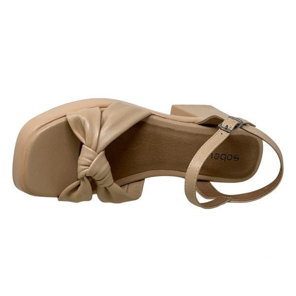 SOBEYO Genuine Leather Criss-Cross Sandals Bell-Shape Chunky SOBEYO Genuine Leather Criss-Cross Sandals Bell-Shape Chunky