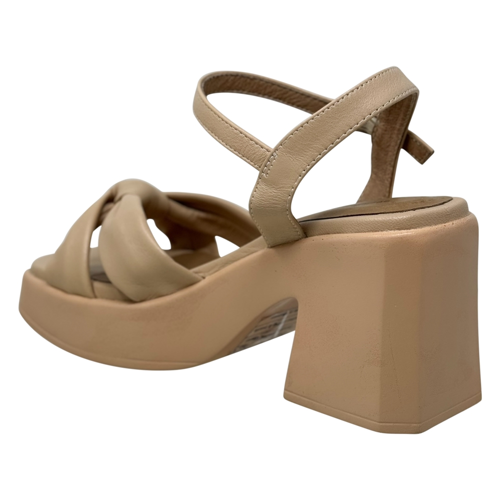 SOBEYO Genuine Leather Criss-Cross Sandals Bell-Shape Chunky Heels