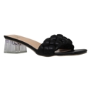 Black Size 8.5 SOBEYO Women's Strappy Low Clear Heels Sandals Braided