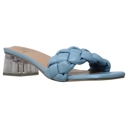 Blue Size 8.5 SOBEYO Women's Strappy Low Clear Heels Sandals Braided