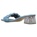 Blue Size 8.5 SOBEYO Women's Strappy Low Clear Heels Sandals Braided