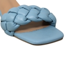 Blue Size 8.5 SOBEYO Women's Strappy Low Clear Heels Sandals Braided