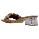 Tan Size 8.5 SOBEYO Women's Strappy Low Clear Heels Sandals Braided