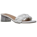 White Size 8.5 SOBEYO Women's Strappy Low Clear Heels Sandals Braided