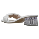 White Size 8.5 SOBEYO Women's Strappy Low Clear Heels Sandals Braided