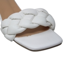 White Size 8.5 SOBEYO Women's Strappy Low Clear Heels Sandals Braided