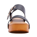 Black Size 8 Slide Double Buckle Adjustable Straps Platform Sandals