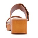 Tan Size 8 Slide Double Buckle Adjustable Straps Platform Sandals