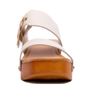 White Size 8 Slide Double Buckle Adjustable Straps Platform Sandals
