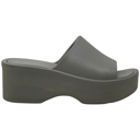 Gray Size 10 SOBEYO Women's One Band Slide Wedge Platform Sandals