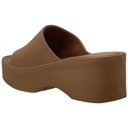 Light Brown Size 5 SOBEYO Women's One Band Slide Wedge Platform Sandals