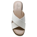 White Size 5 SOBEYO Women's Criss Cross Platform Sandals Striped Sole Accent